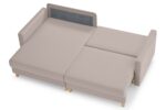 ДУБЛИН, угловой диван-кровать, бежевый, велюр, М2