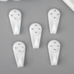 СТАНДАРТ, набор крючков на гвоздиках, 5 шт, белый