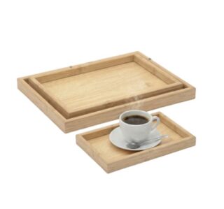 ВУДИ, набор подносов, 3 шт, 40х30-30х20 см, дерево, натуральный