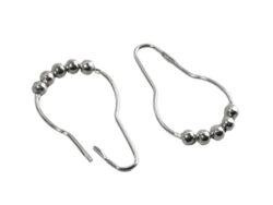 БОЛЛ, крючки для штор с шариками, 10 шт, металл, серебряный