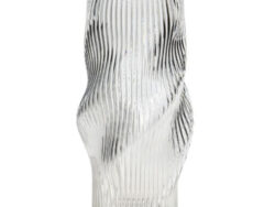 ВЕНДИ, ваза рифленая, 29 см, стекло, прозрачный