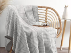 КОТТОН, покрывало / плед, 150х240 см, хлопок, серый