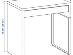 МИККА, стол письменный, с ящиком, белый, 73х75х50 см, М