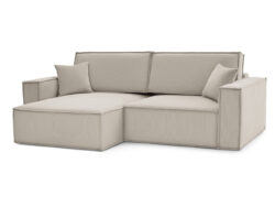 СИДНЕЙ, угловой диван-кровать, велюр страйп, бежевый, М5